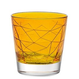 whisky tumbler DOLOMITI Amber 29 cl orange with relief product photo