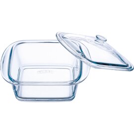 Mini Casserole square with lid, borosilicate glass, 25 cl, Ø 110 mm, with handle 130 mm, H 75 mm, suitable for use in the oven up to 300 ° C product photo