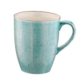 mug AURA with handle 330 ml porcelain green blue veined  H 102 mm product photo