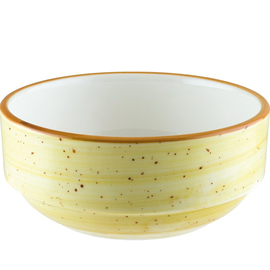 stacking bowl AURA AMBER 350 ml Premium Porcelain yellow round Ø 120 mm H 53 mm product photo