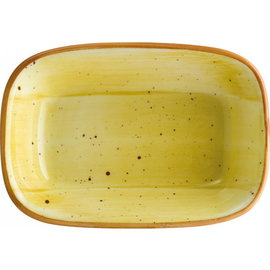 rectangular plate deep AURA AMBER bonna Gourmet porcelain yellow | 170 mm x 117 mm product photo