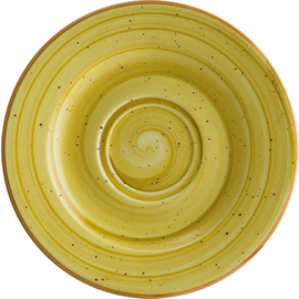 saucer AURA AMBER Rita porcelain yellow Ø 160 mm H 20 mm product photo