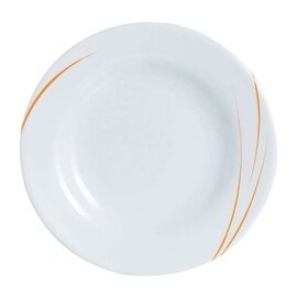 plate TORONTO PASSION | tempered glass white orange | line decor  Ø 240 mm product photo