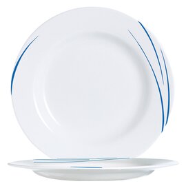 plate TORONTO NAVY | tempered glass blue white | line decor  Ø 240 mm product photo