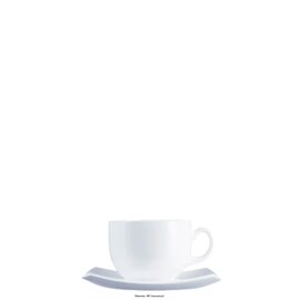 set of coffee cups DELICE WHITE 220 ml tempered glass with saucer  H 62 mm product photo
