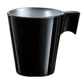 hot beverage mug 220 ml tempered glass black with handle product photo