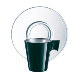 cup 80 ml tempered glass clear transparent with handle with saucer product photo