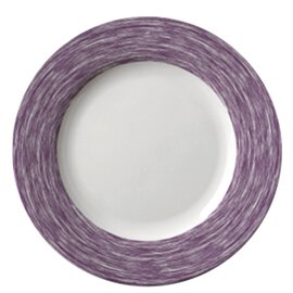 plate RESTAURANT BRUSH PURPLE | tempered glass white purple | purple rim  Ø 155 mm product photo