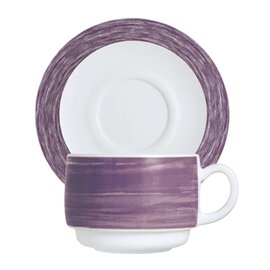 cup BRUSH PURPLE 190 ml tempered glass broad coloured rim with saucer product photo