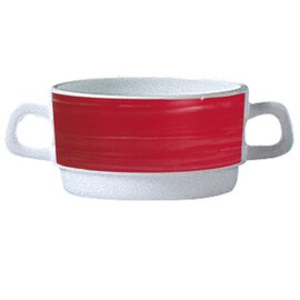 soup cup RESTAURANT BRUSH CHERRY 320 ml tempered glass broad coloured lip  Ø 105 mm  H 54 mm product photo