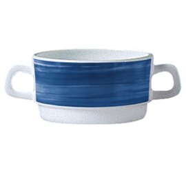 soup cup RESTAURANT BRUSH BLUE JEAN 320 ml tempered glass broad coloured lip  Ø 105 mm  H 54 mm product photo