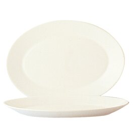 plate INTENSITY UNI | tempered glass cream white | oval 290 mm  x 215 mm product photo