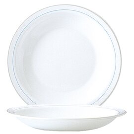 plate HOTELIERE VALERIE BLUE JEAN | tempered glass blue white grey | two rim lines  Ø 225 mm product photo