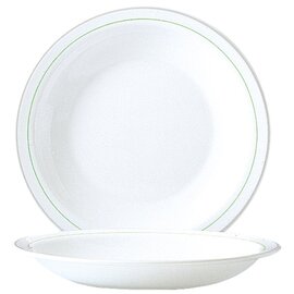 plate HOTELIERE VALERIE GREEN | tempered glass green white grey | two rim lines  Ø 225 mm product photo