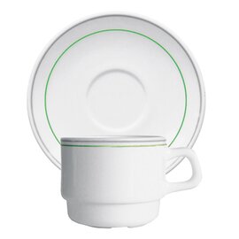 cup RESTAURANT VALERIE GREEN 190 ml tempered glass narrow colour rim with saucer product photo