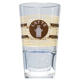 Stacking Glass 35 cl transparent decor "latte milk can" product photo