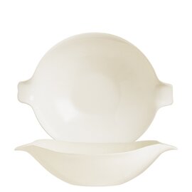 CLEARANCE | wok plate INTENSITY UNI 1300 ml | tempered glass cream white  Ø 220 mm 286 mm  x 220 mm product photo