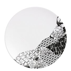 plate FRAGMENT ADROISE porcelain black white  Ø 160 mm product photo