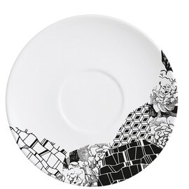 saucer FRAGMENT ADROISE porcelain black white | mixed decor Ø 125 mm product photo