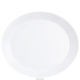 plate STAIRO | tempered glass white | oval 330 mm  x 278 mm product photo