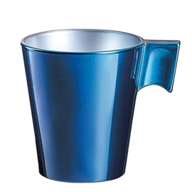 hot beverage mug FLASHY COLORS Longo Petrol 220 ml tempered glass petroleum coloured with handle product photo