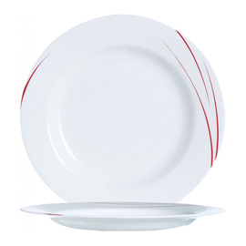 plate flat TORONTO PIMENT | tempered glass | line decor Ø 240 mm product photo