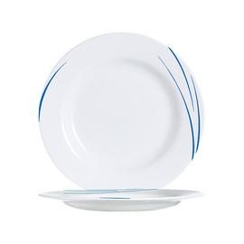 plate flat TORONTO NAVY | tempered glass | line decor Ø 195 mm product photo