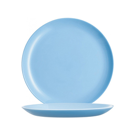 coup plate flat DIWALI Light Blue | tempered glass blue Ø 191 mm product photo