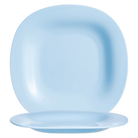plate flat CARINE | tempered glass light blue | square 196 mm product photo