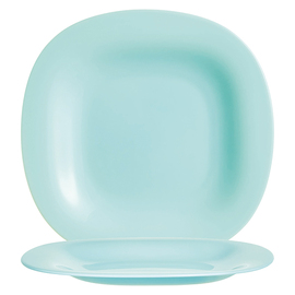 plate flat CARINE | tempered glass turquoise | square 196 mm product photo