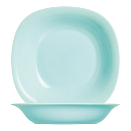 plate deep CARINE | tempered glass turquoise | square 212 mm product photo