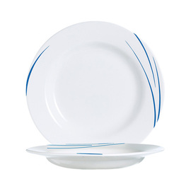 plate deep TORONTO NAVY | tempered glass | line decor Ø 219 mm product photo