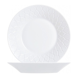 plate deep AMARIO white tempered glass Ø 230 mm product photo