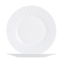 plate flat AMARIO white tempered glass Ø 220 mm product photo