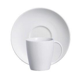 cup OLEA with handle 80 ml porcelain cream white with saucer product photo