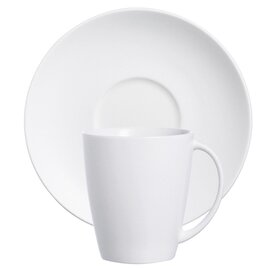 cup OLEA with handle 200 ml porcelain cream white with saucer  H 77 mm product photo
