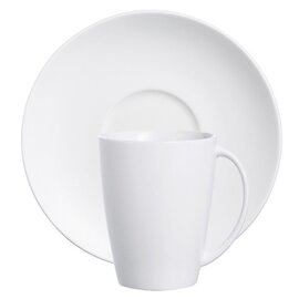 mug OLEA with handle 350 ml porcelain white with saucer product photo