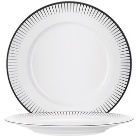 plate OLEA porcelain black white | rim with stripe pattern  Ø 285 mm product photo