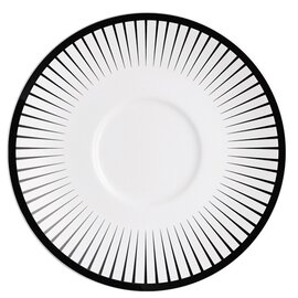 saucer OLEA porcelain black cream white | line pattern Ø 125 mm product photo