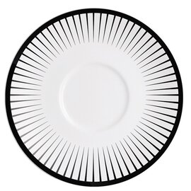 saucer OLEA porcelain black cream white | line pattern Ø 125 mm product photo