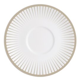 saucer OLEA porcelain grey cream white | line pattern Ø 125 mm product photo
