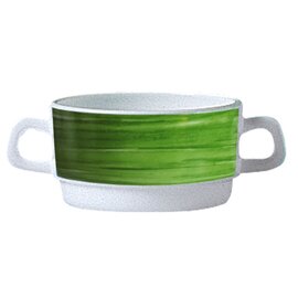 soup cup RESTAURANT BRUSH GREEN 320 ml tempered glass broad coloured lip  Ø 105 mm  H 54 mm product photo