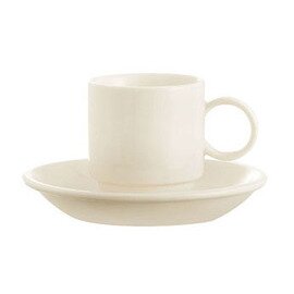 cup DARING with handle 90 ml porcelain cream white with saucer product photo