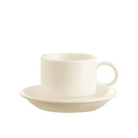 cup DARING with handle 130 ml porcelain cream white with saucer product photo