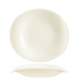 plate TENDENCY | tempered glass cream white | curved 170 mm  x 150 mm product photo