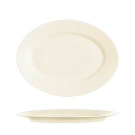 plate INTENSITY UNI | tempered glass cream white | oval 350 mm  x 260 mm product photo