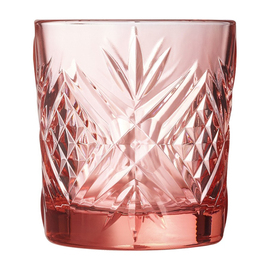 Whisky glass BROADWAY pink 30 cl with relief product photo