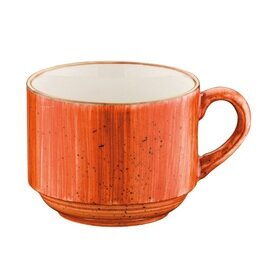coffee cup AURA TERRACOTTA 210 ml with saucer porcelain product photo
