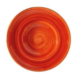 plate Ø 270 mm AURA Gourmet Terracotta porcelain decor swirl decor orange product photo
