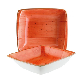 bowl 700 ml AURA TERRACOTTA rectangular porcelain 190 mm x 166 mm H 45 mm product photo